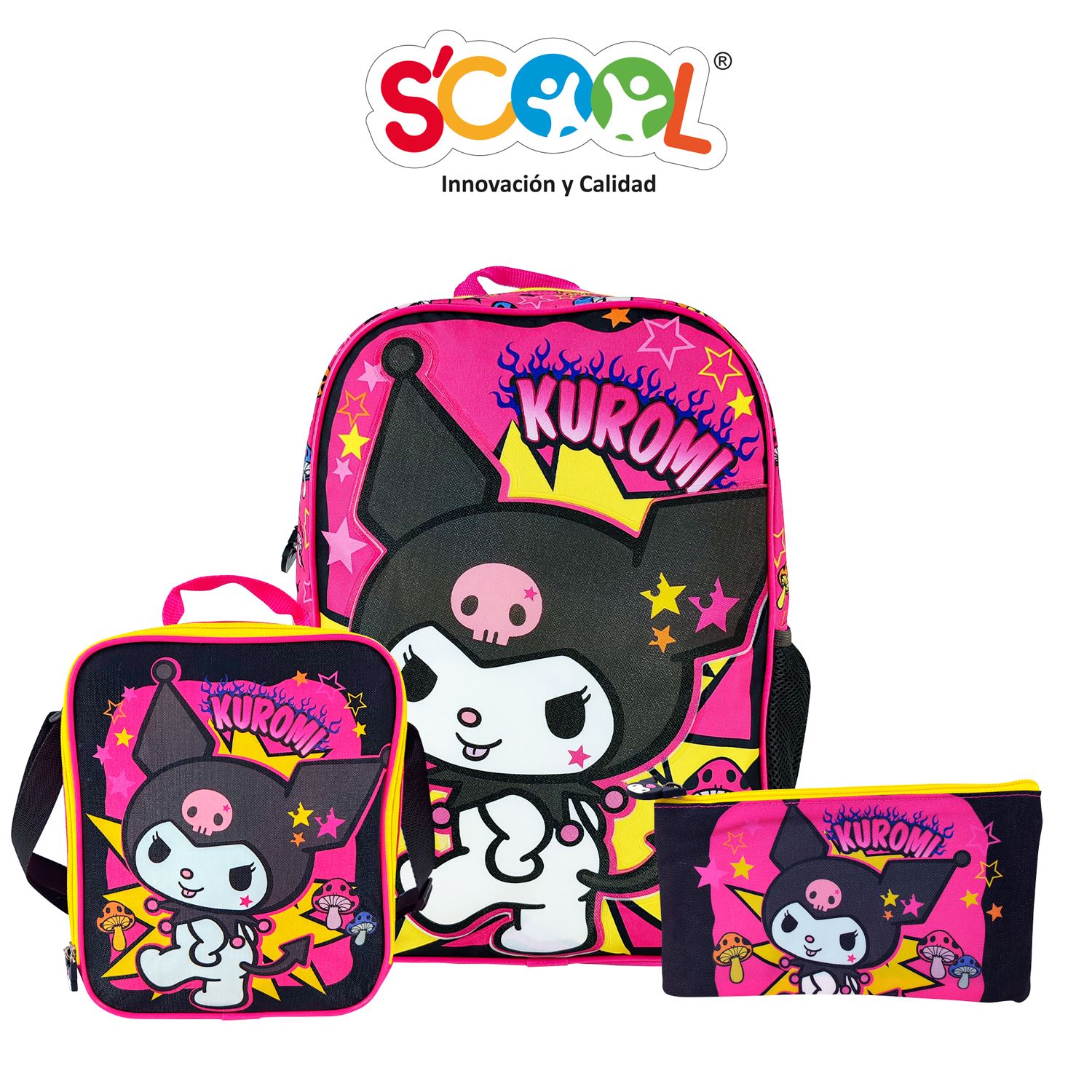 Scool - Set Mochila Oficio Kombat 1 Bol Tela C/PVC Kuromi